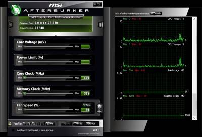 MSI Afterburners videocard overclocking windows software